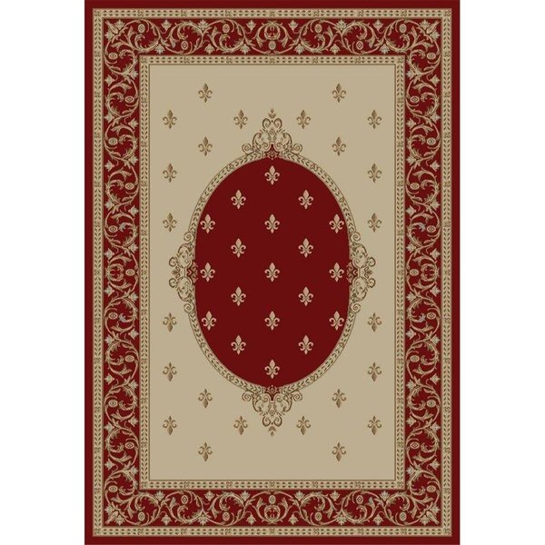 Concord Global 5 ft. 3 in. x 7 ft. 7 in. Jewel F.Lys Medallion - Red 63105